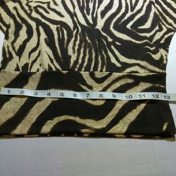Teenbell Top Brown Tan Tiger Print Stripes - Picture 7 of 8